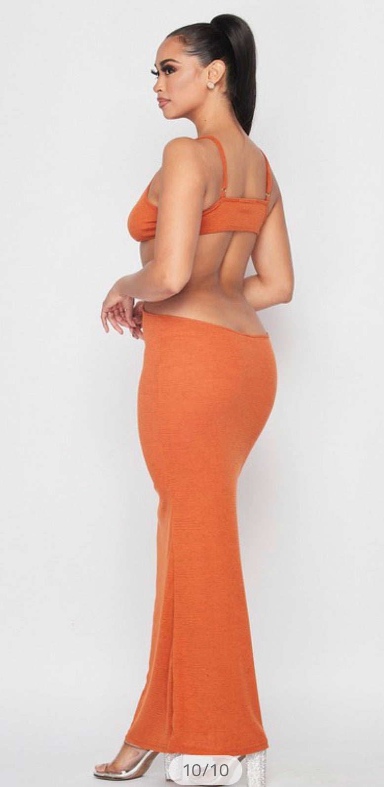 PLüsch Club Collection Wear Long Rib Knitted backless Dress