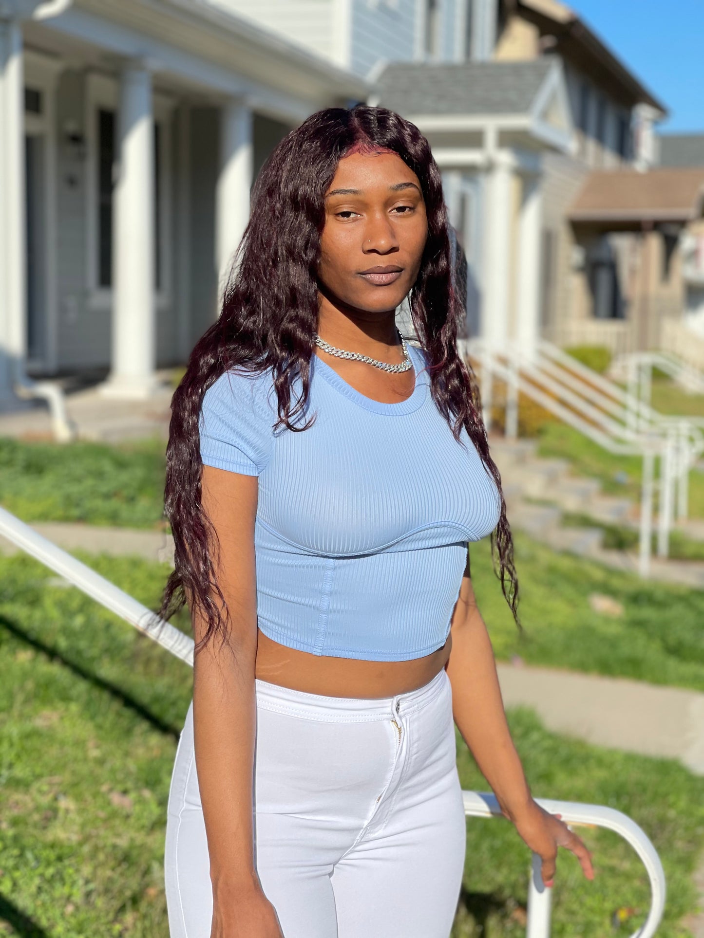 The Laciwoodz Collection Rib Corset Detailed Crop Top
