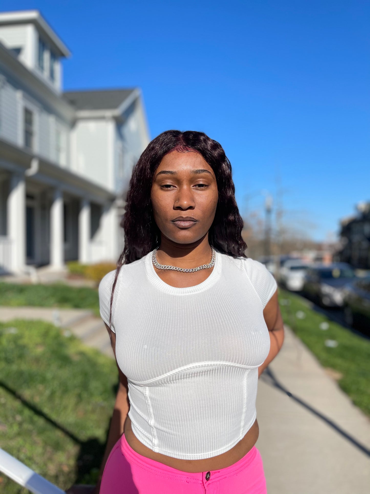 The Laciwoodz Collection Rib Corset Detailed Crop Top
