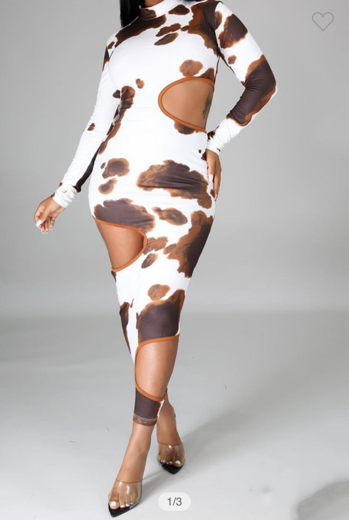 Got Milk long sleeve Bodycon midi dress