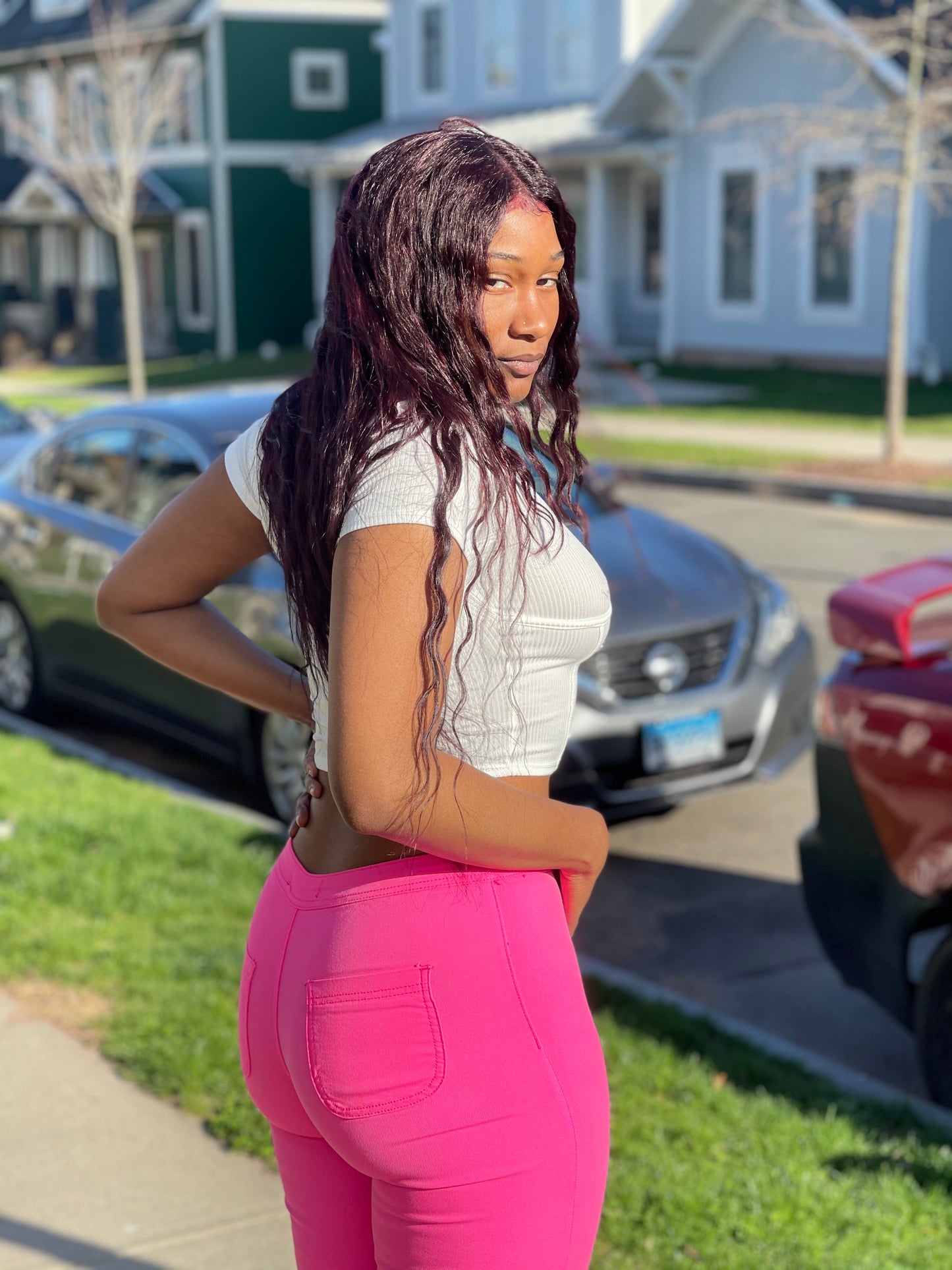 PLüsch Club Wear Collection Vibbrant Pink Bell Bottom