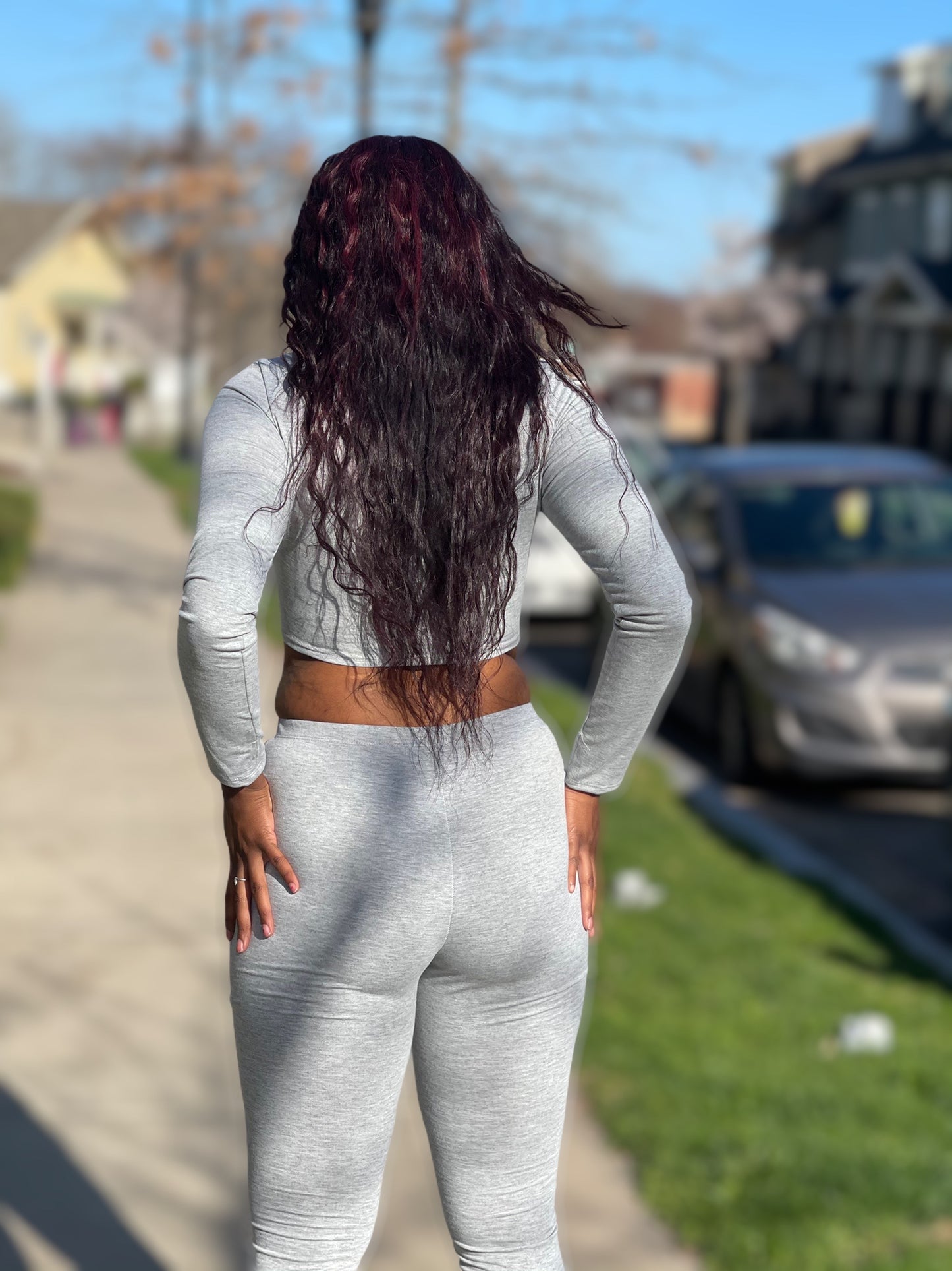 The Laciwoodz Collection Crop Top Side Split Pant Set