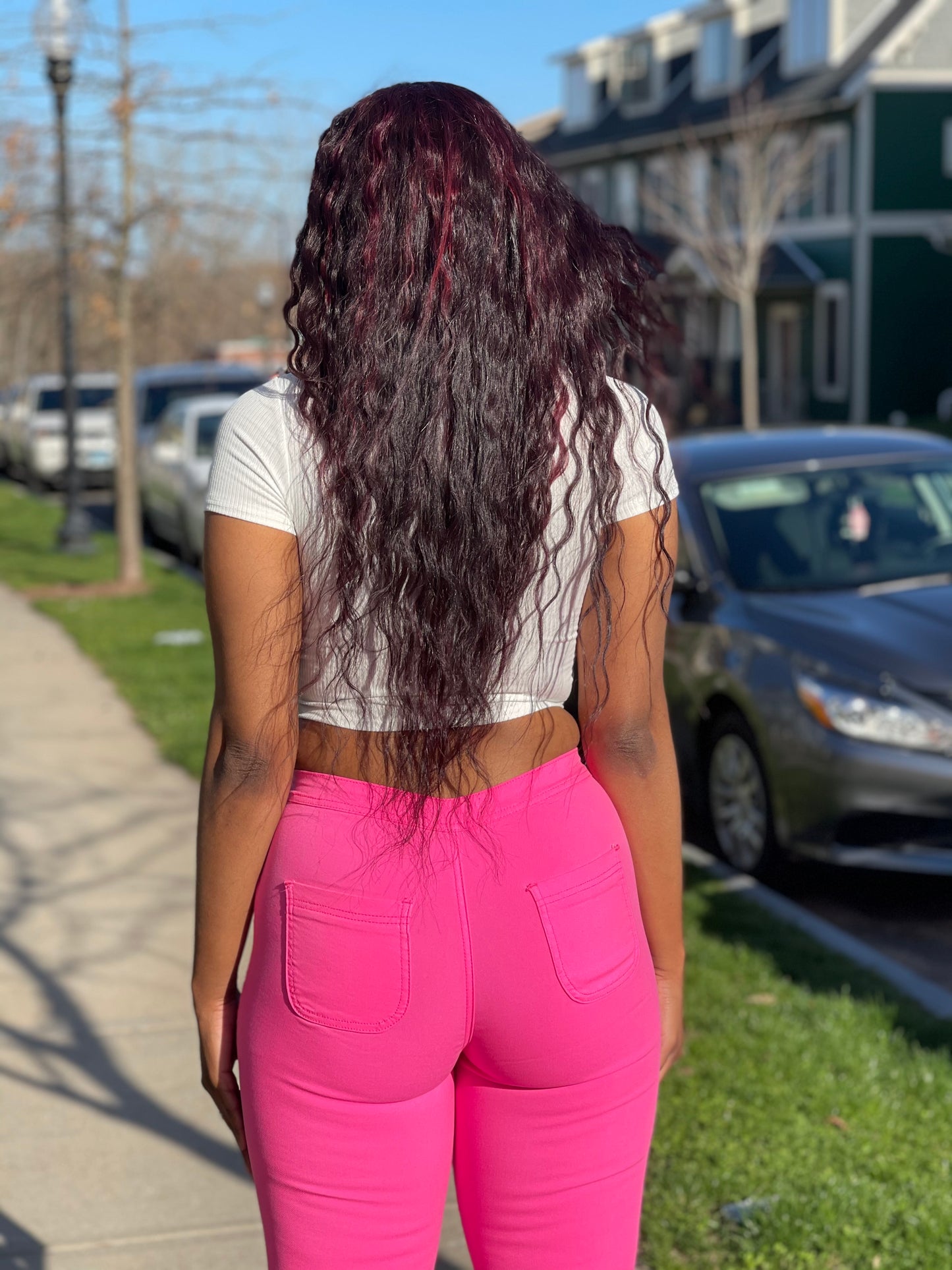 PLüsch Club Wear Collection Vibbrant Pink Bell Bottom