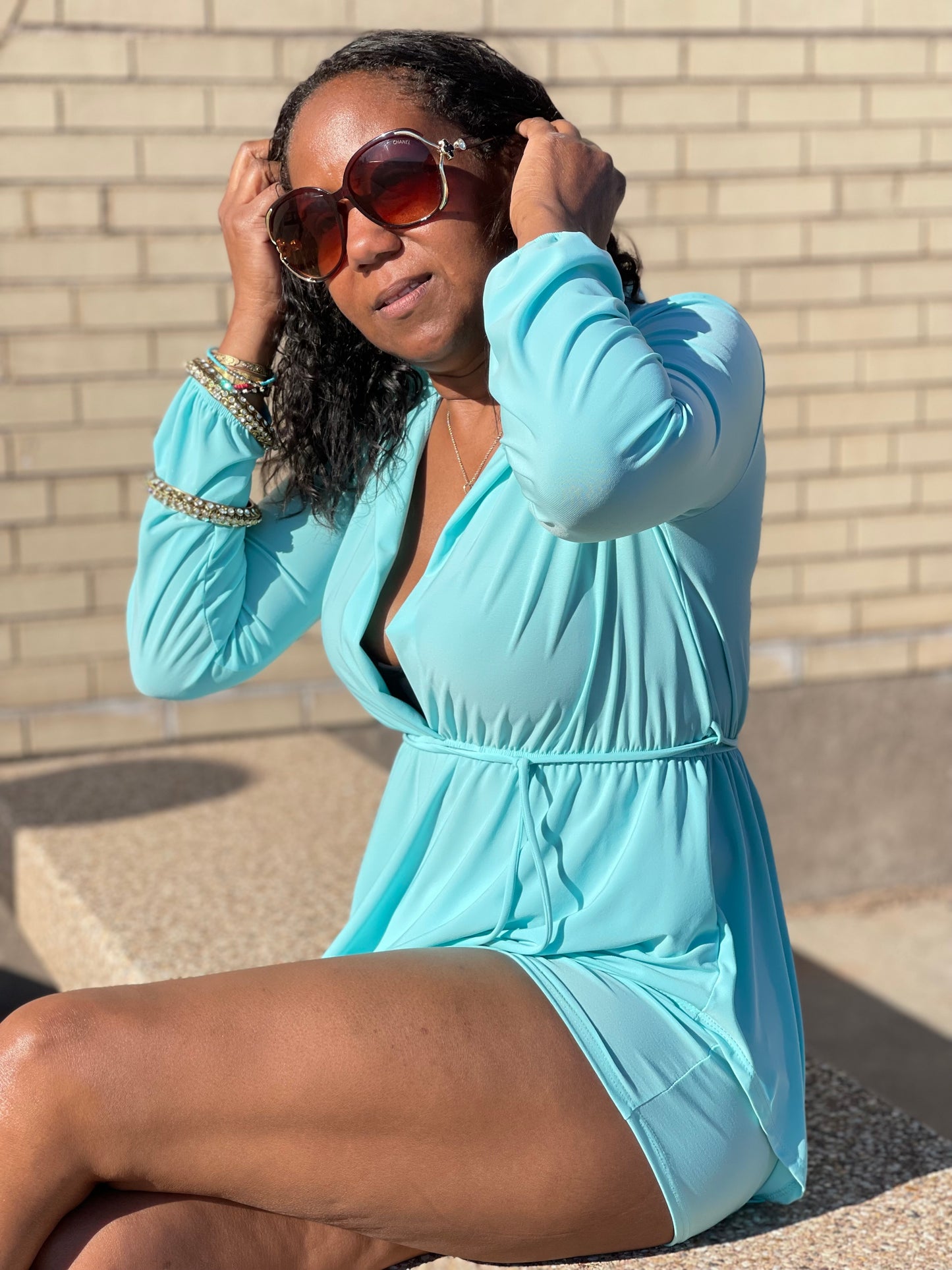 PLüsch Collection Mint Two Piece Biker Set