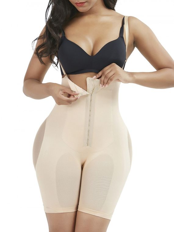 Skin Color Body Shaper Plus Size Adjustable Strap Compression Silhouette