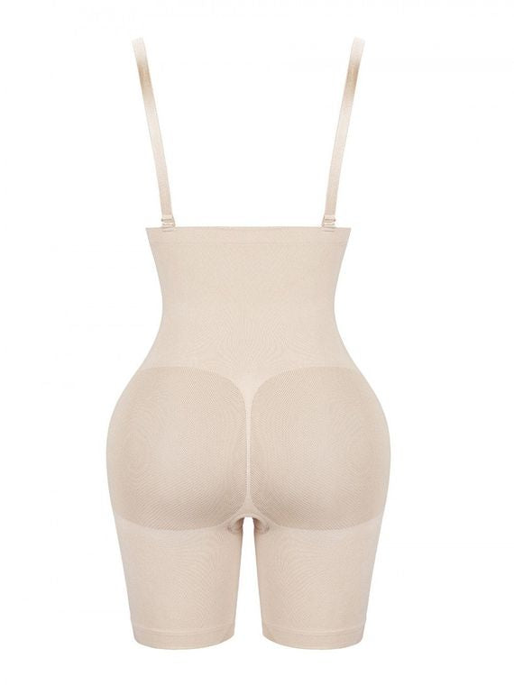 Skin Color Body Shaper Plus Size Adjustable Strap Compression Silhouette