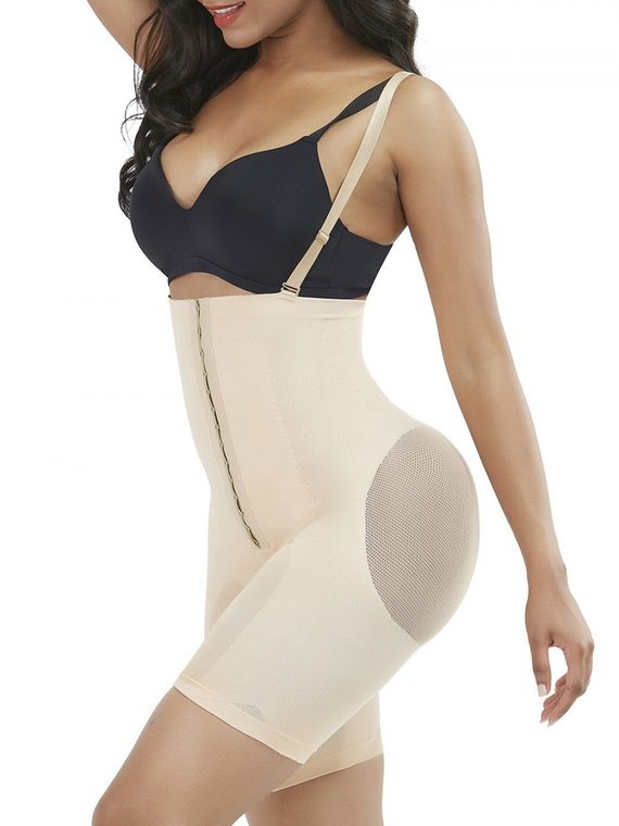 Skin Color Body Shaper Plus Size Adjustable Strap Compression Silhouette