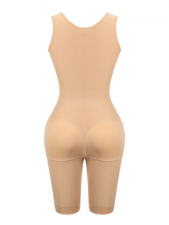 Dark Skin Full Body Shapewear Inner Hooks Zipper Slimming Belly